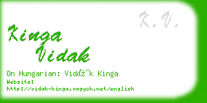 kinga vidak business card